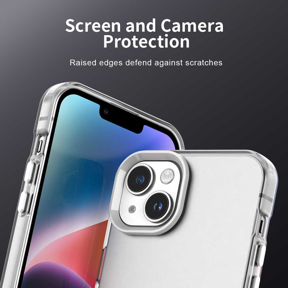 For iPhone 15 Plus / 14 Plus Case PC+TPU+PET Matte Anti-Drop Phone Back Cover