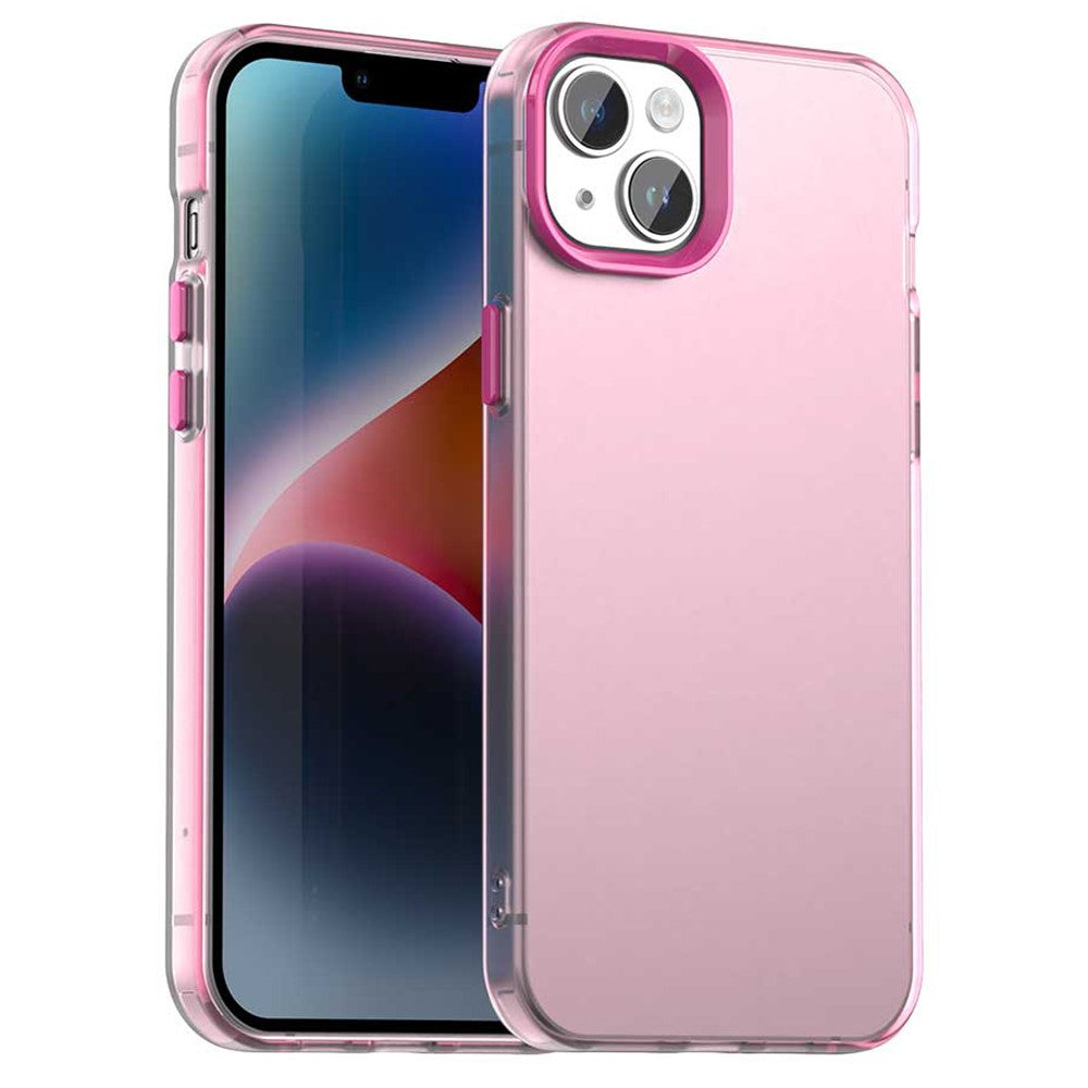For iPhone 15 Plus / 14 Plus Case PC+TPU+PET Matte Anti-Drop Phone Back Cover