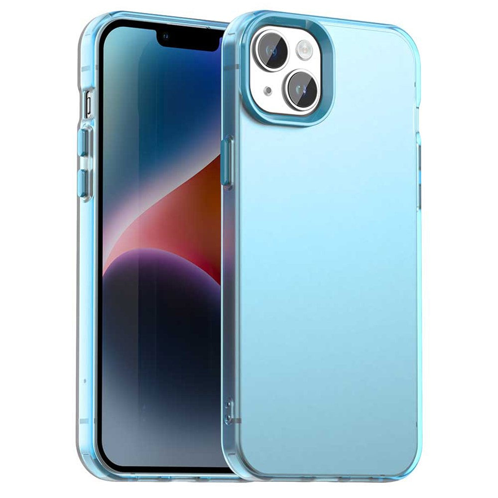 For iPhone 15 Plus / 14 Plus Case PC+TPU+PET Matte Anti-Drop Phone Back Cover