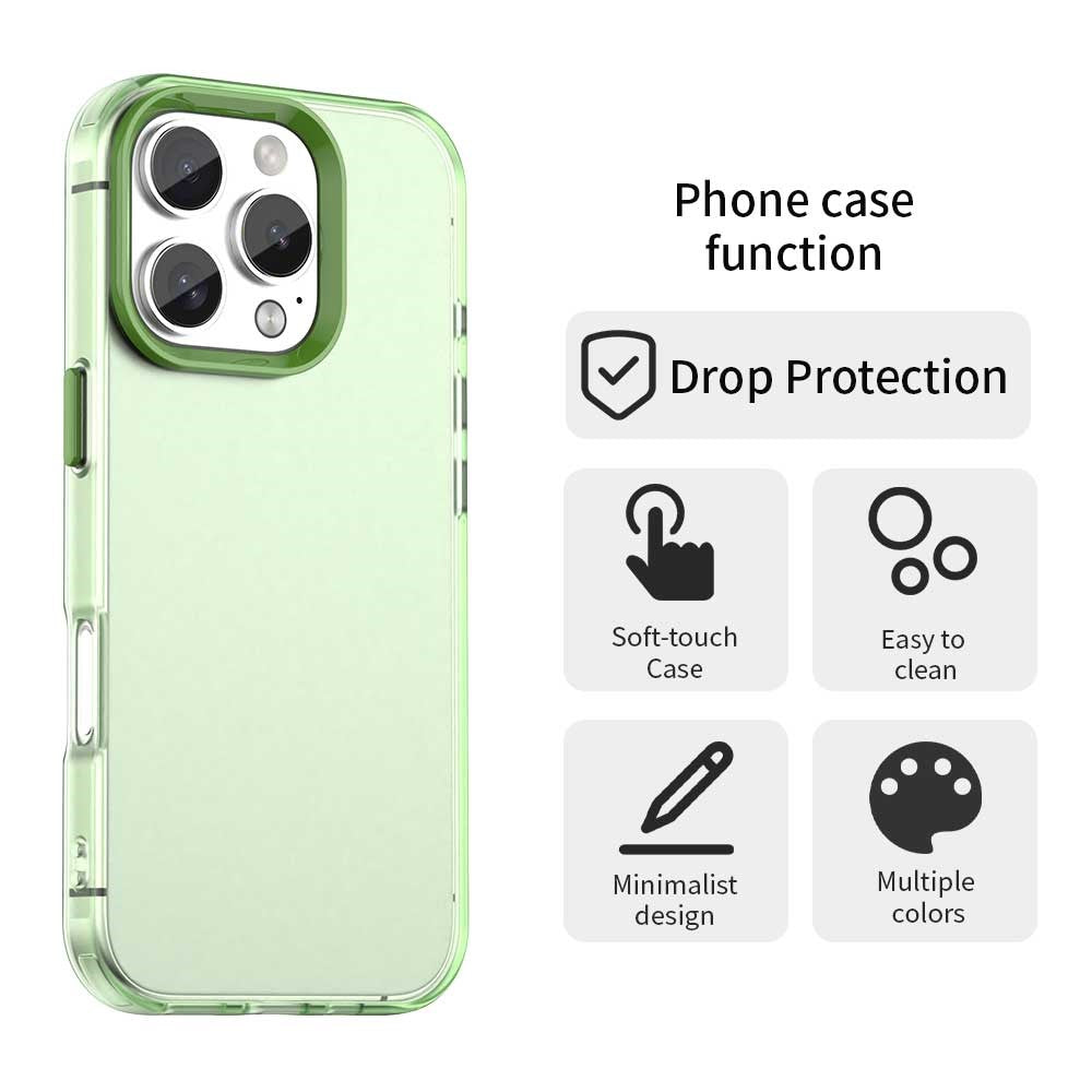 For iPhone 16 Pro Max Case PC+TPU+PET Matte Anti-Drop Phone Back Cover