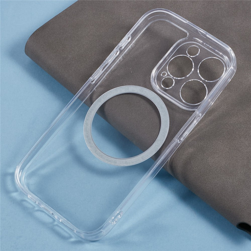 For iPhone 14 Pro Case Compatible with MagSafe CD Vein TPU+Acrylic Phone Cover