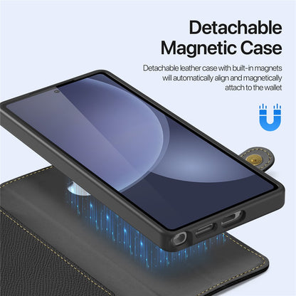 DUX DUCIS Lawa Series For Samsung Galaxy S25 Ultra Case Detachable Magnetic Cowhide Leather Cover Zipper Wallet