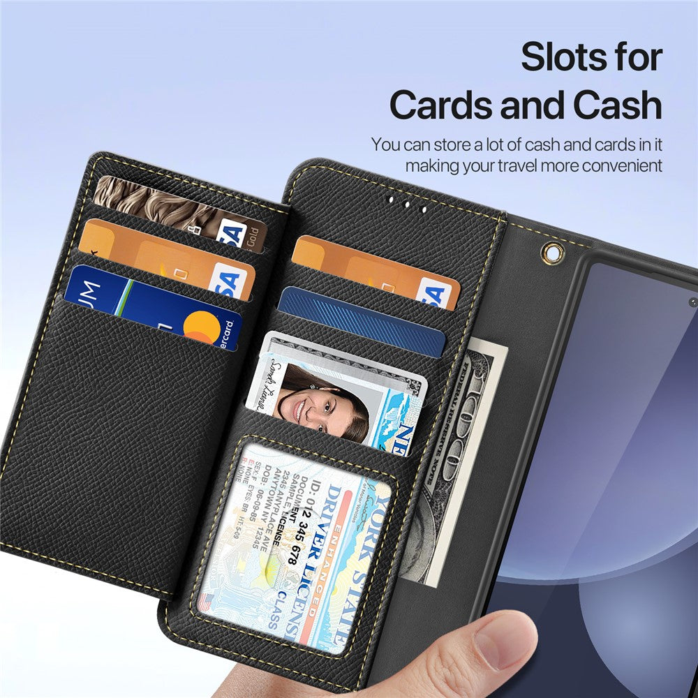 DUX DUCIS Lawa Series For Samsung Galaxy S25 Ultra Case Detachable Magnetic Cowhide Leather Cover Zipper Wallet
