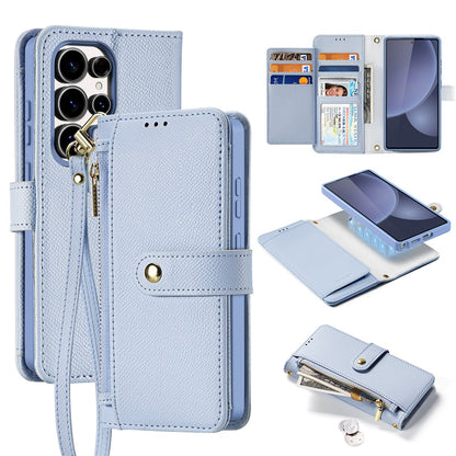 DUX DUCIS Lawa Series For Samsung Galaxy S25 Ultra Case Detachable Magnetic Cowhide Leather Cover Zipper Wallet