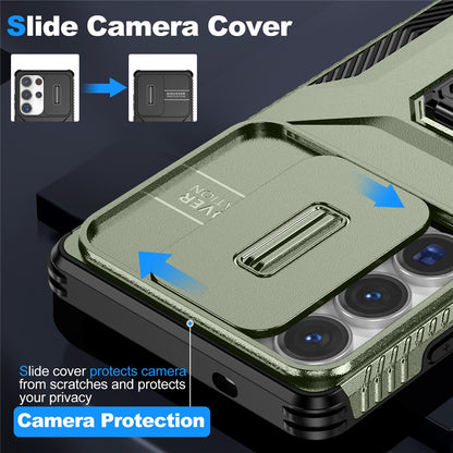 For Samsung Galaxy S25 Ultra Case Camshield Kickstand TPU+PC Anti-Slip Phone Cover