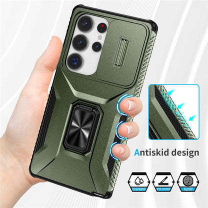 For Samsung Galaxy S25 Ultra Case Camshield Kickstand TPU+PC Anti-Slip Phone Cover