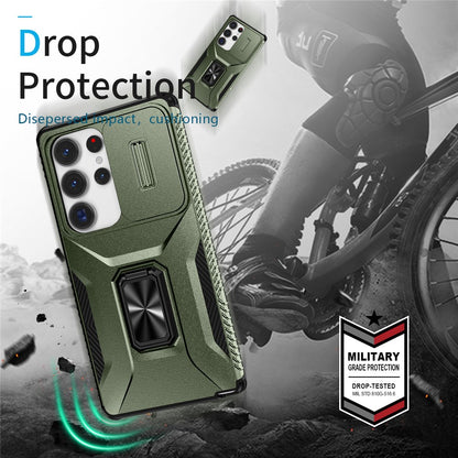 For Samsung Galaxy S25 Ultra Case Camshield Kickstand TPU+PC Anti-Slip Phone Cover