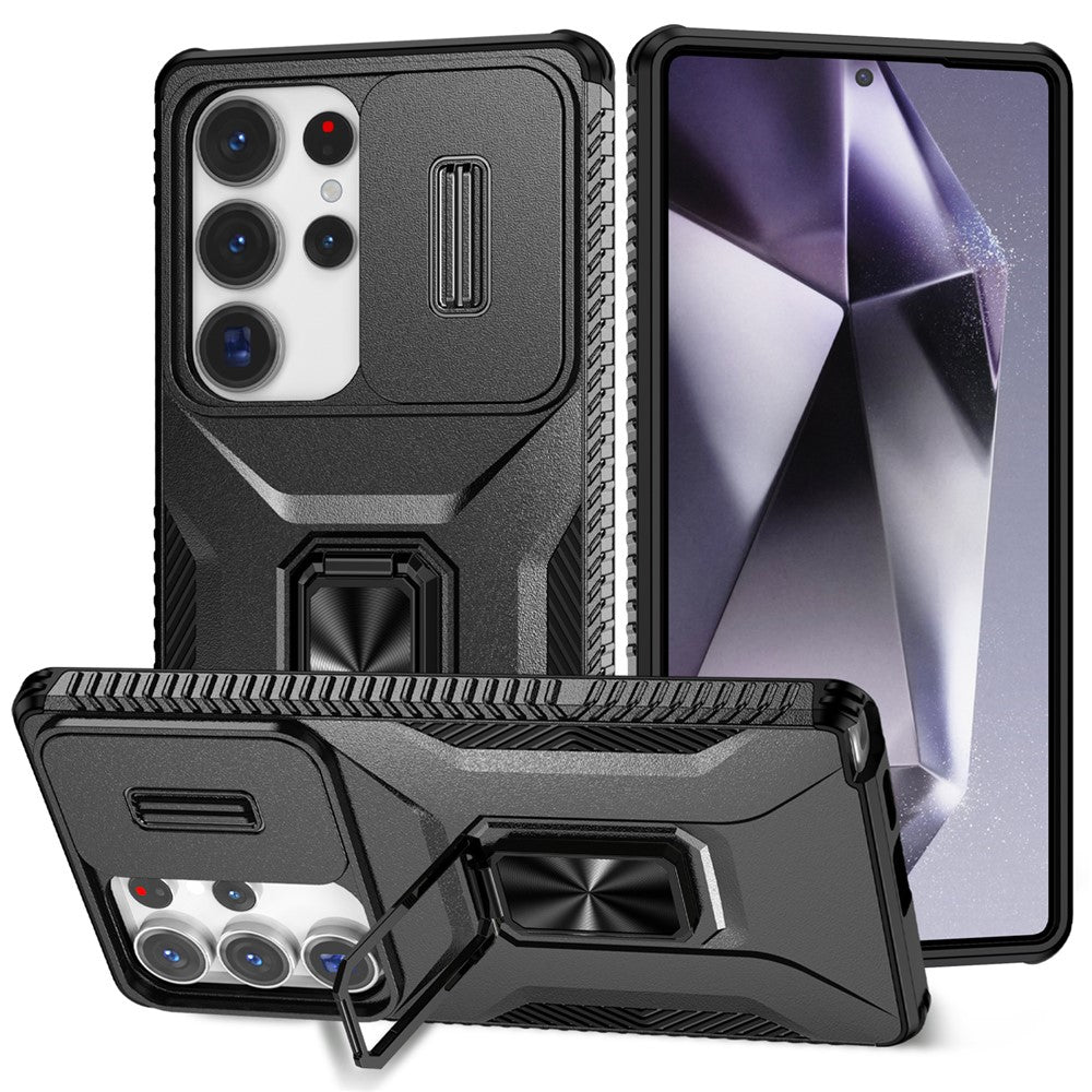 For Samsung Galaxy S25 Ultra Case Camshield Kickstand TPU+PC Anti-Slip Phone Cover