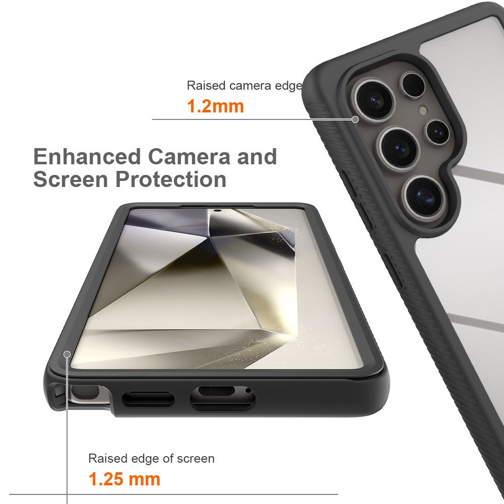 For Samsung Galaxy S25 Ultra Case PC+TPU Phone Clear Back Cover with PET Screen Film