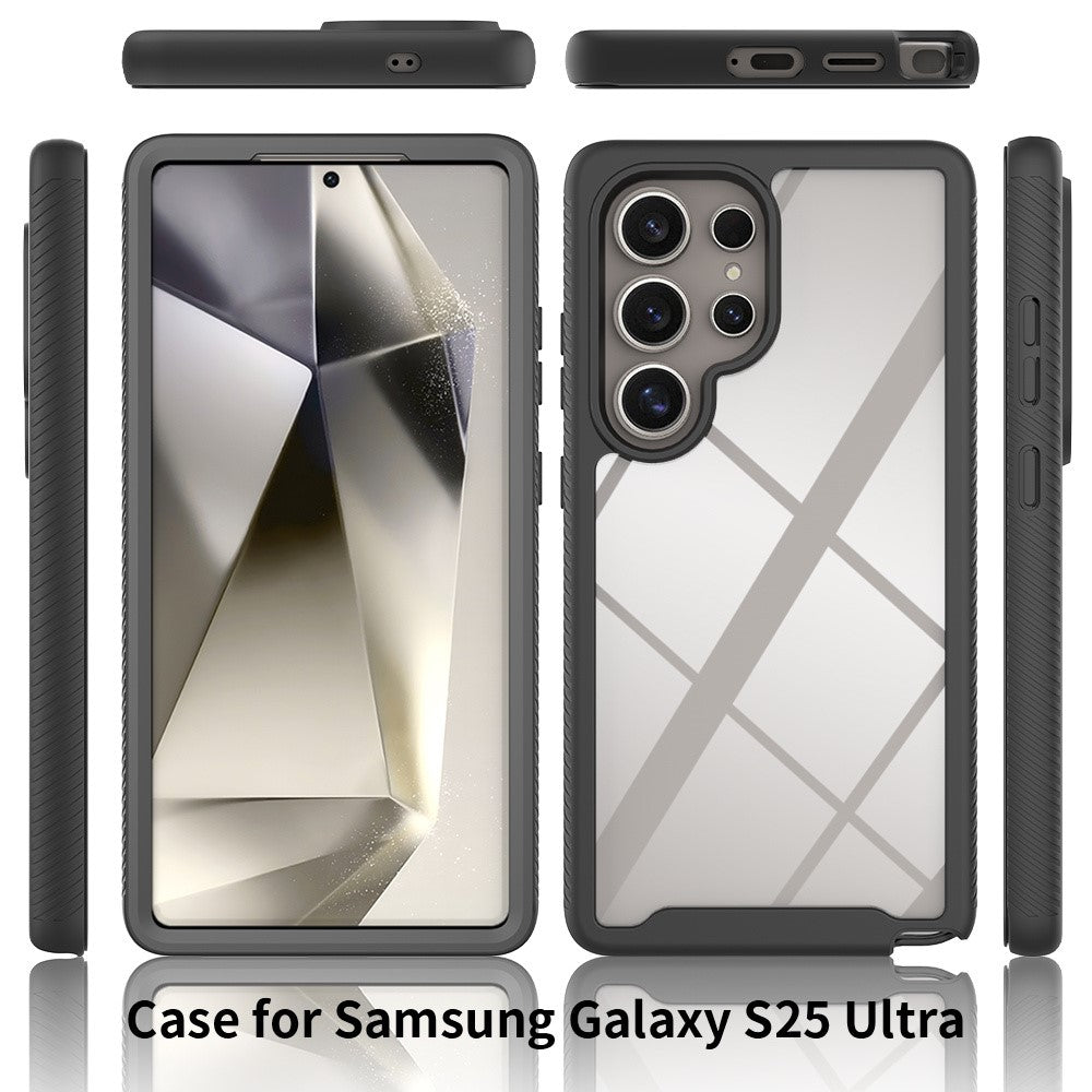 For Samsung Galaxy S25 Ultra Case PC+TPU Phone Clear Back Cover with PET Screen Film
