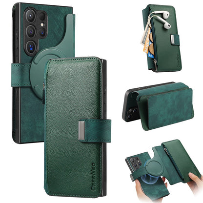 CASENEO For Samsung Galaxy S25 Ultra  MW-02 Detachable Magnetic Leather Wallet Phone Cover