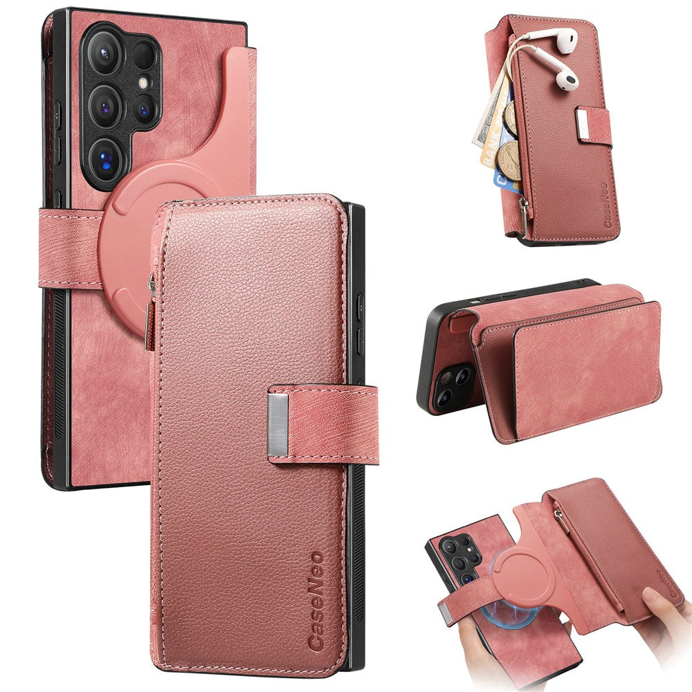 CASENEO For Samsung Galaxy S25 Ultra  MW-02 Detachable Magnetic Leather Wallet Phone Cover