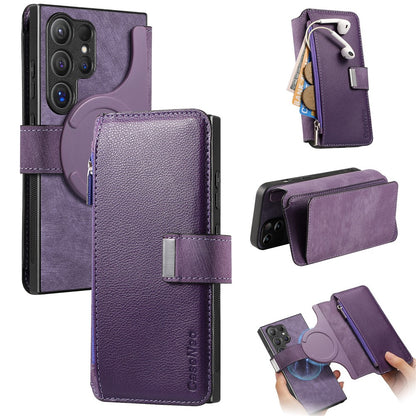 CASENEO For Samsung Galaxy S25 Ultra  MW-02 Detachable Magnetic Leather Wallet Phone Cover
