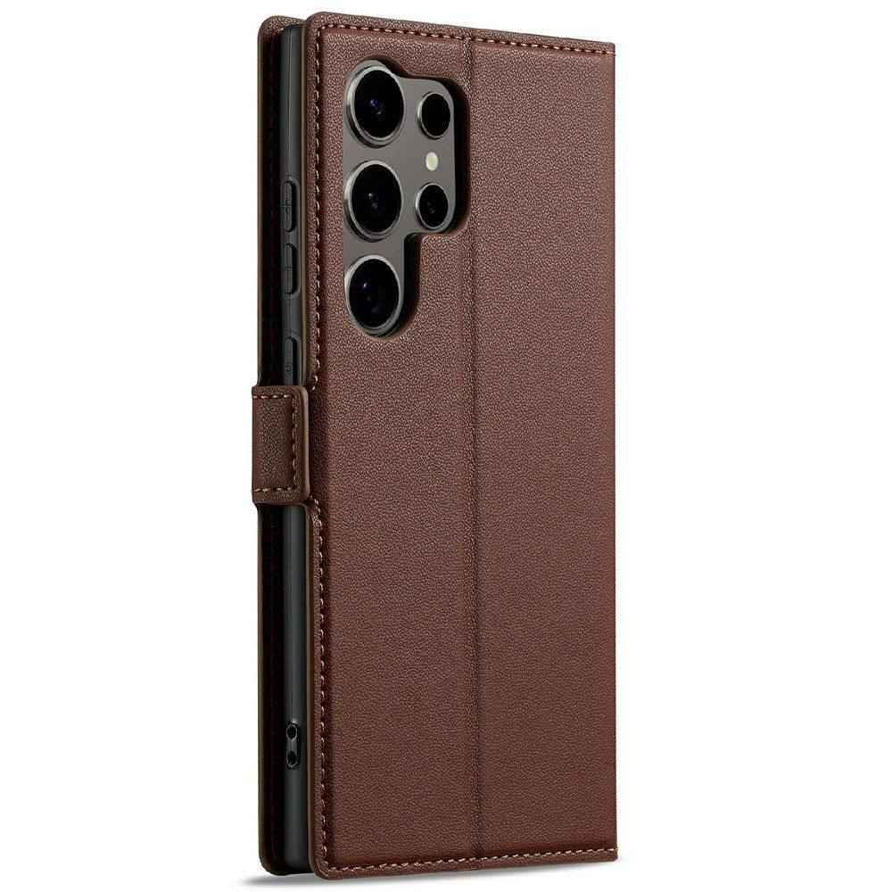 LC.IMEEKE L1 Series for Samsung Galaxy S25 Ultra Case PU Leather Wallet Stand Protective Phone Cover