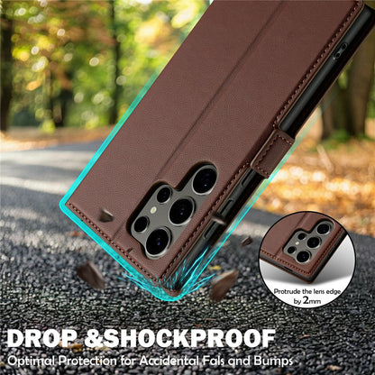 LC.IMEEKE L1 Series for Samsung Galaxy S25 Ultra Case PU Leather Wallet Stand Protective Phone Cover