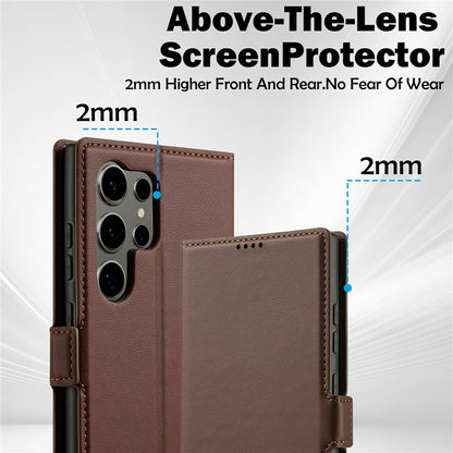 LC.IMEEKE L1 Series for Samsung Galaxy S25 Ultra Case PU Leather Wallet Stand Protective Phone Cover
