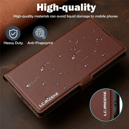 LC.IMEEKE L1 Series for Samsung Galaxy S25 Ultra Case PU Leather Wallet Stand Protective Phone Cover