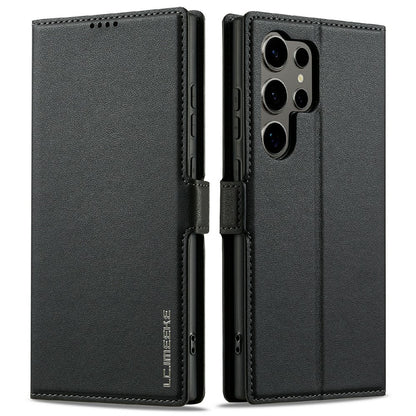 LC.IMEEKE L1 Series for Samsung Galaxy S25 Ultra Case PU Leather Wallet Stand Protective Phone Cover