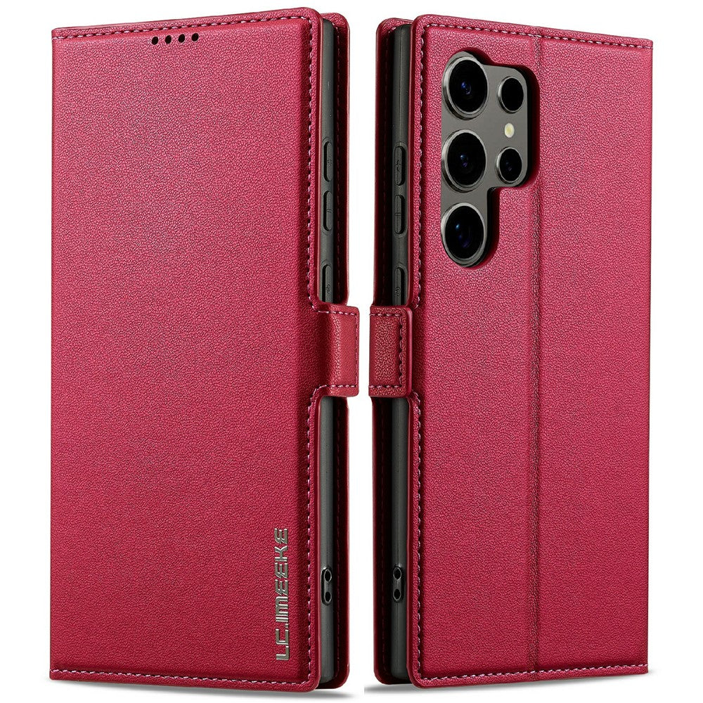 LC.IMEEKE L1 Series for Samsung Galaxy S25 Ultra Case PU Leather Wallet Stand Protective Phone Cover