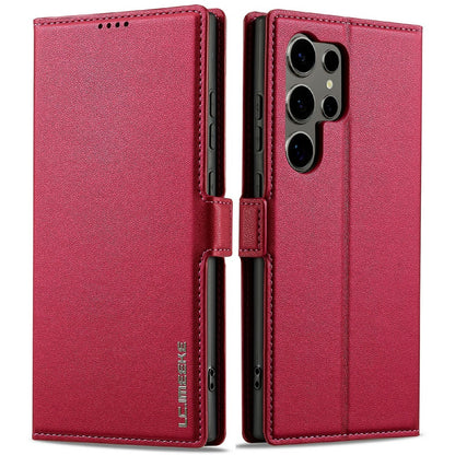 LC.IMEEKE L1 Series for Samsung Galaxy S25 Ultra Case PU Leather Wallet Stand Protective Phone Cover