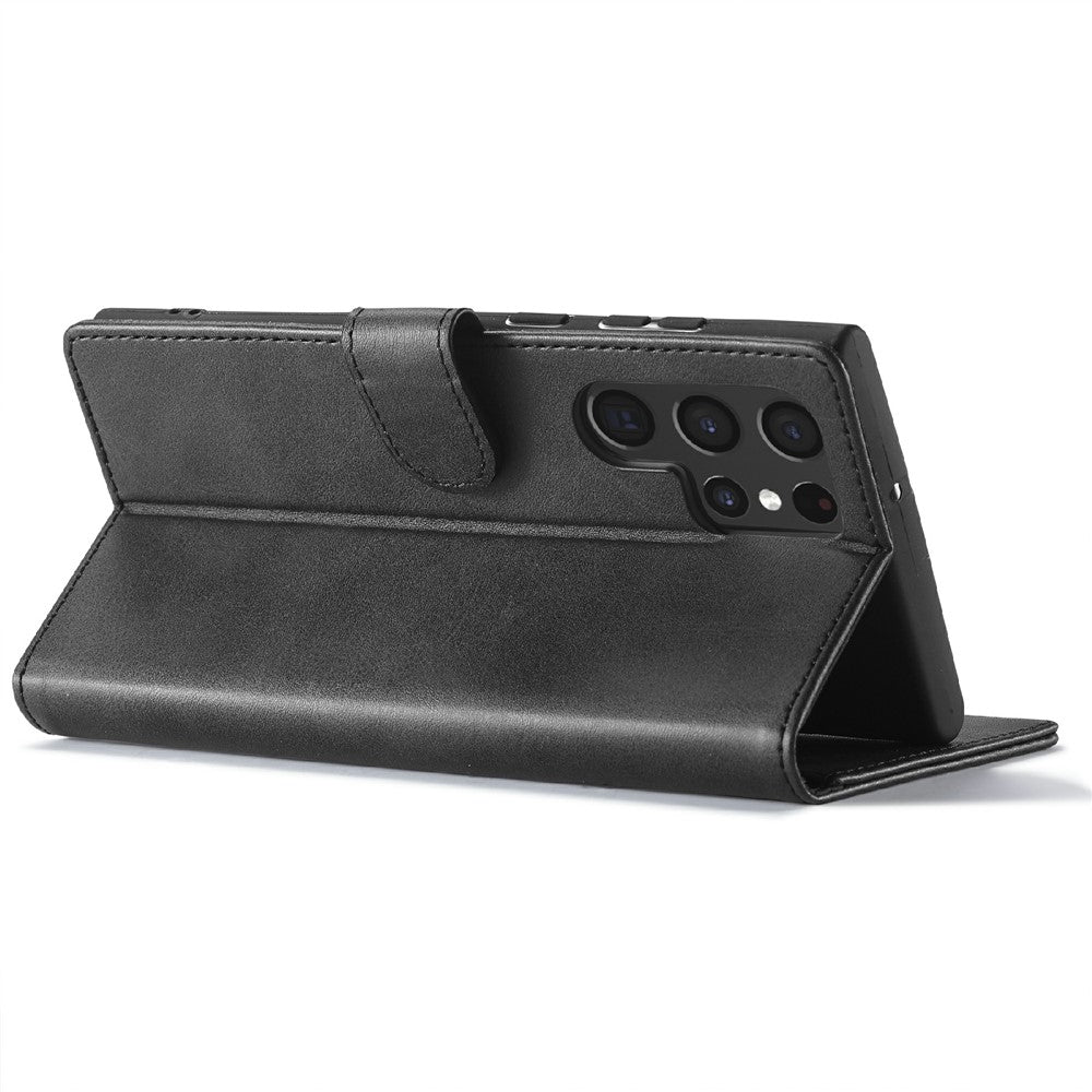 LC.IMEEKE For Samsung Galaxy S25 Ultra Case Calf Texture PU Leather Stand Wallet Phone Cover