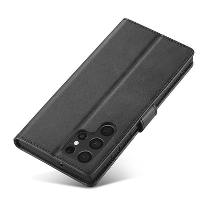 LC.IMEEKE For Samsung Galaxy S25 Ultra Case Calf Texture PU Leather Stand Wallet Phone Cover