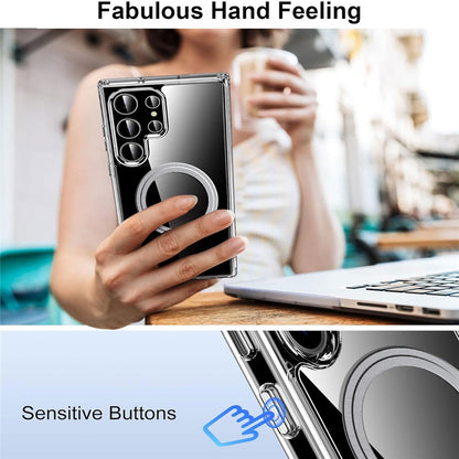 For Samsung Galaxy S25 Ultra Phone Magnetic Case TPU+PC Clear Back Cover