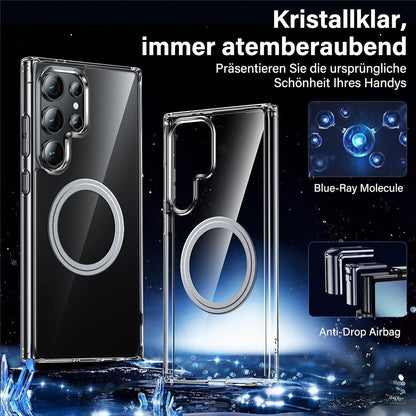 For Samsung Galaxy S25 Ultra Phone Magnetic Case TPU+PC Clear Back Cover