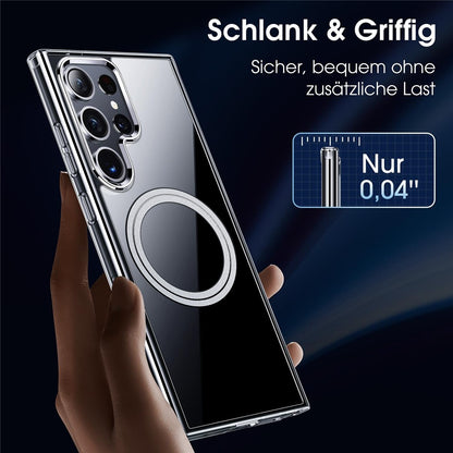 For Samsung Galaxy S25 Ultra Phone Magnetic Case TPU+PC Clear Back Cover