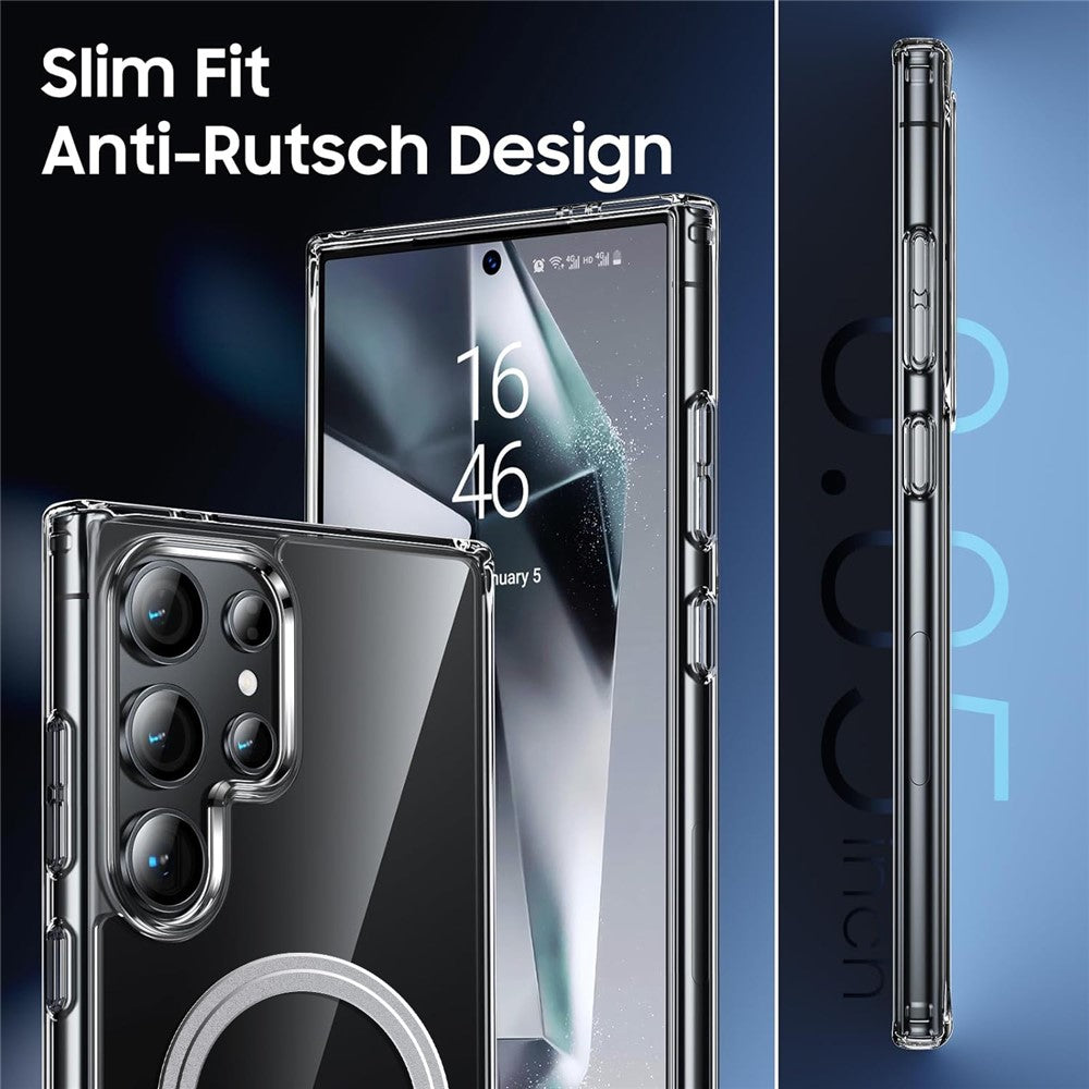 For Samsung Galaxy S25 Ultra Phone Magnetic Case TPU+PC Clear Back Cover