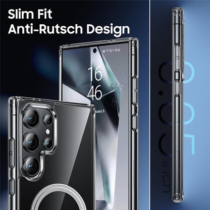 For Samsung Galaxy S25 Ultra Phone Magnetic Case TPU+PC Clear Back Cover