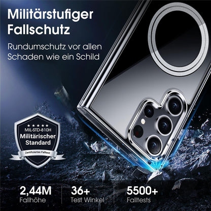 For Samsung Galaxy S25 Ultra Phone Magnetic Case TPU+PC Clear Back Cover