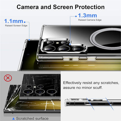 For Samsung Galaxy S25 Ultra Phone Magnetic Case TPU+PC Clear Back Cover