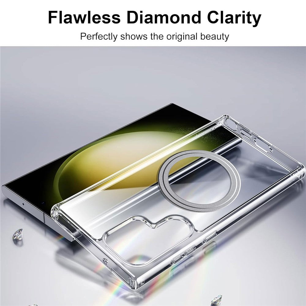 For Samsung Galaxy S25 Ultra Phone Magnetic Case TPU+PC Clear Back Cover