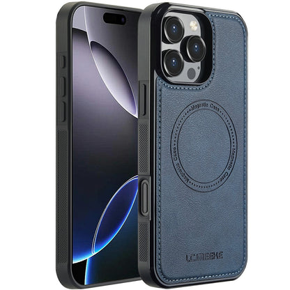 LC.IMEEKE For iPhone 16 Pro Magnetic Case Compatible with MagSafe Leather+TPU Back Cover