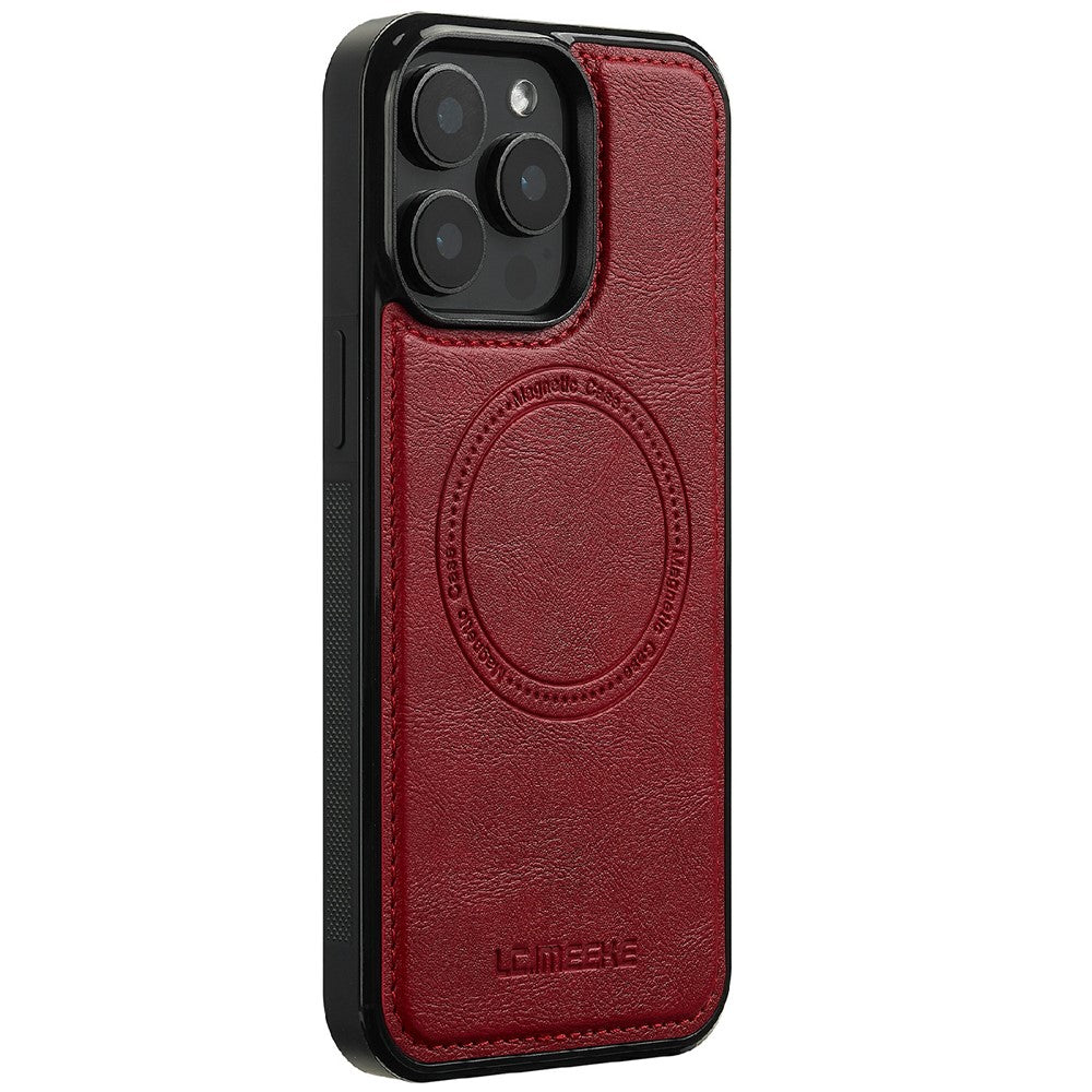 LC.IMEEKE For iPhone 14 Pro Magnetic Case Compatible with MagSafe Leather+TPU Back Cover