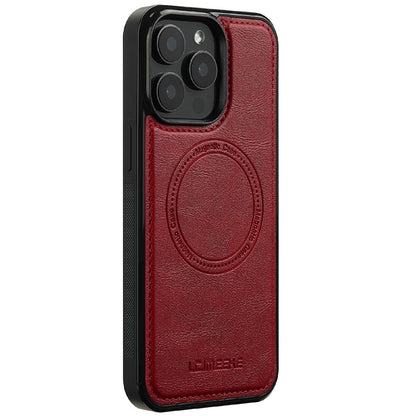 LC.IMEEKE For iPhone 14 Pro Magnetic Case Compatible with MagSafe Leather+TPU Back Cover