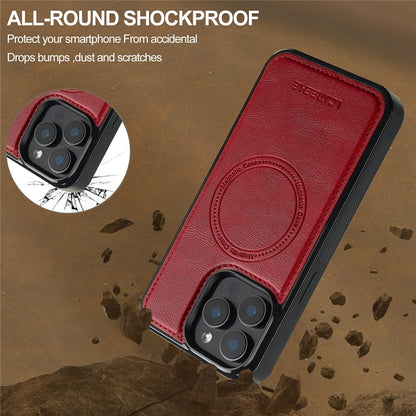 LC.IMEEKE For iPhone 14 Pro Magnetic Case Compatible with MagSafe Leather+TPU Back Cover