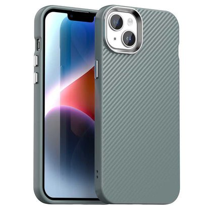 For iPhone 14 / 13 Case Cell Phone Hybrid Back Cover Carbon Fiber Texture