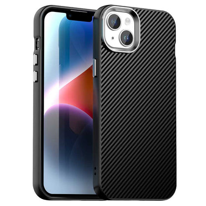 For iPhone 14 / 13 Case Cell Phone Hybrid Back Cover Carbon Fiber Texture