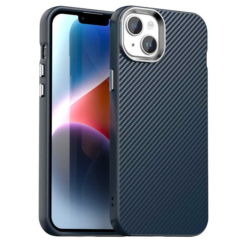 For iPhone 14 / 13 Case Cell Phone Hybrid Back Cover Carbon Fiber Texture