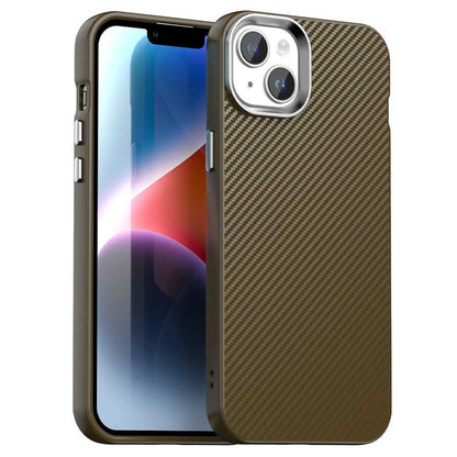 For iPhone 14 / 13 Case Cell Phone Hybrid Back Cover Carbon Fiber Texture