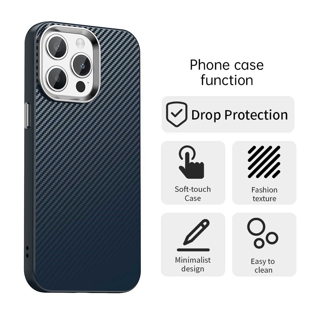 For iPhone 14 Pro Case Cell Phone Hybrid Back Cover Carbon Fiber Texture