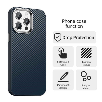 For iPhone 14 Pro Case Cell Phone Hybrid Back Cover Carbon Fiber Texture