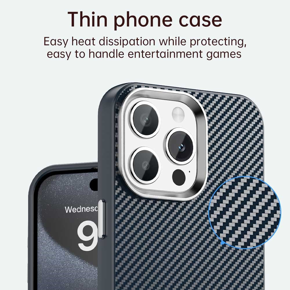 For iPhone 14 Pro Case Cell Phone Hybrid Back Cover Carbon Fiber Texture