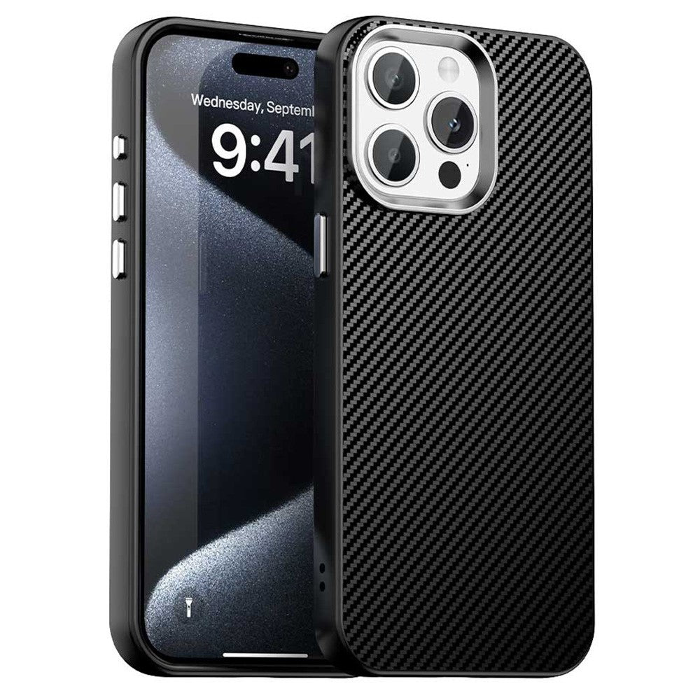 For iPhone 14 Pro Case Cell Phone Hybrid Back Cover Carbon Fiber Texture