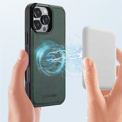 LC.IMEEKE For iPhone 16 Pro Max Magnetic Case Compatible with MagSafe Leather+TPU Back Cover