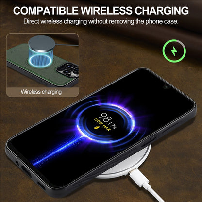 LC.IMEEKE For iPhone 16 Pro Max Magnetic Case Compatible with MagSafe Leather+TPU Back Cover