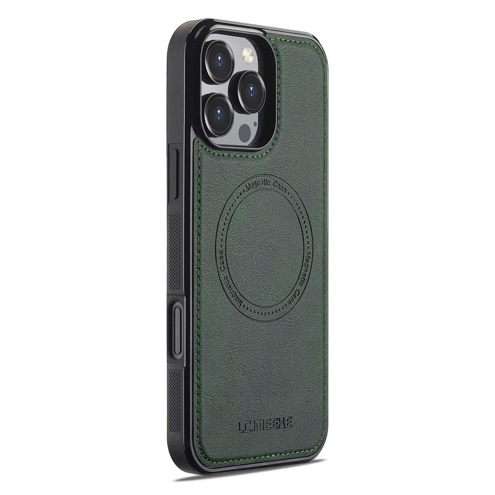 LC.IMEEKE For iPhone 16 Pro Max Magnetic Case Compatible with MagSafe Leather+TPU Back Cover