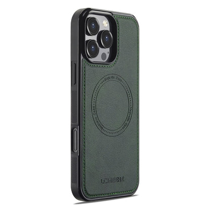 LC.IMEEKE For iPhone 16 Pro Max Magnetic Case Compatible with MagSafe Leather+TPU Back Cover